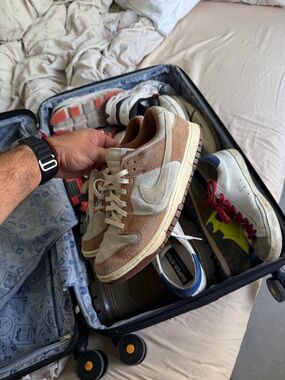 Nike Low-Top Suede Sneakers in Cream and Tan